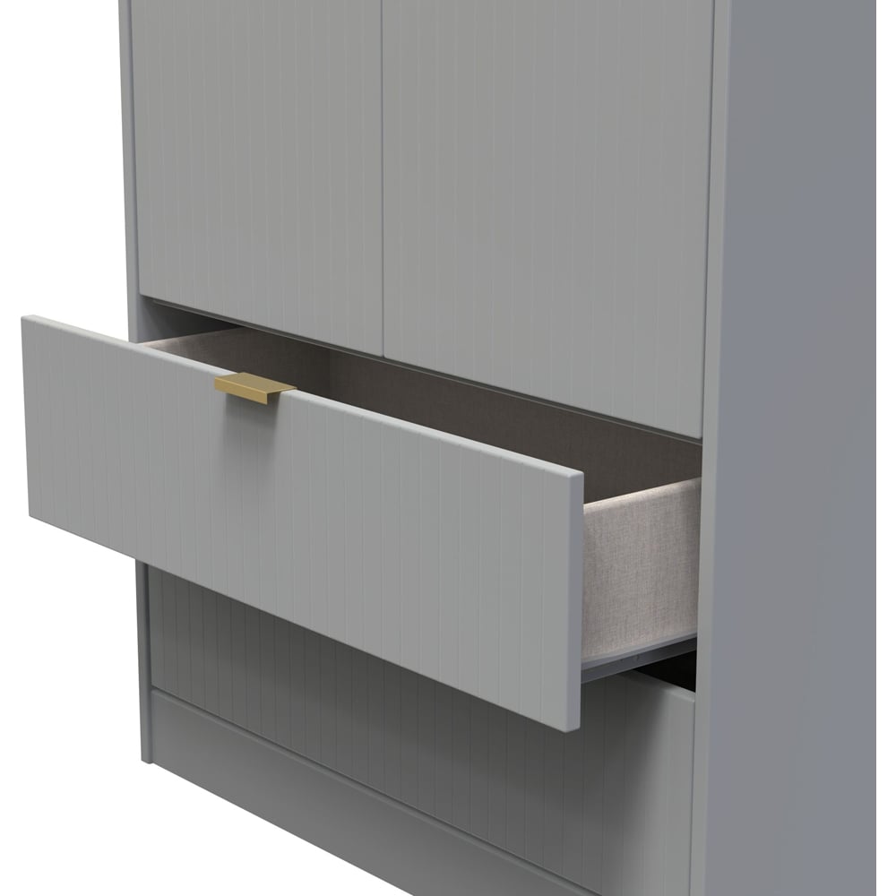 Crowndale 2 Door 2 Drawer Dusk Grey Wardrobe Ready Assembled Image 6
