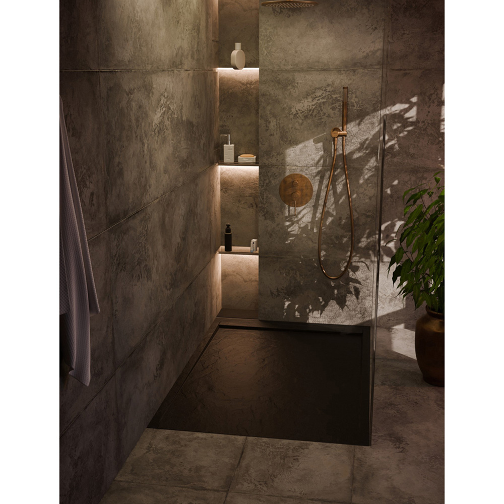 Bathstore 30mm Black Slate Rectangular Shower Tray with Waste 1000 x 800mm Image 2