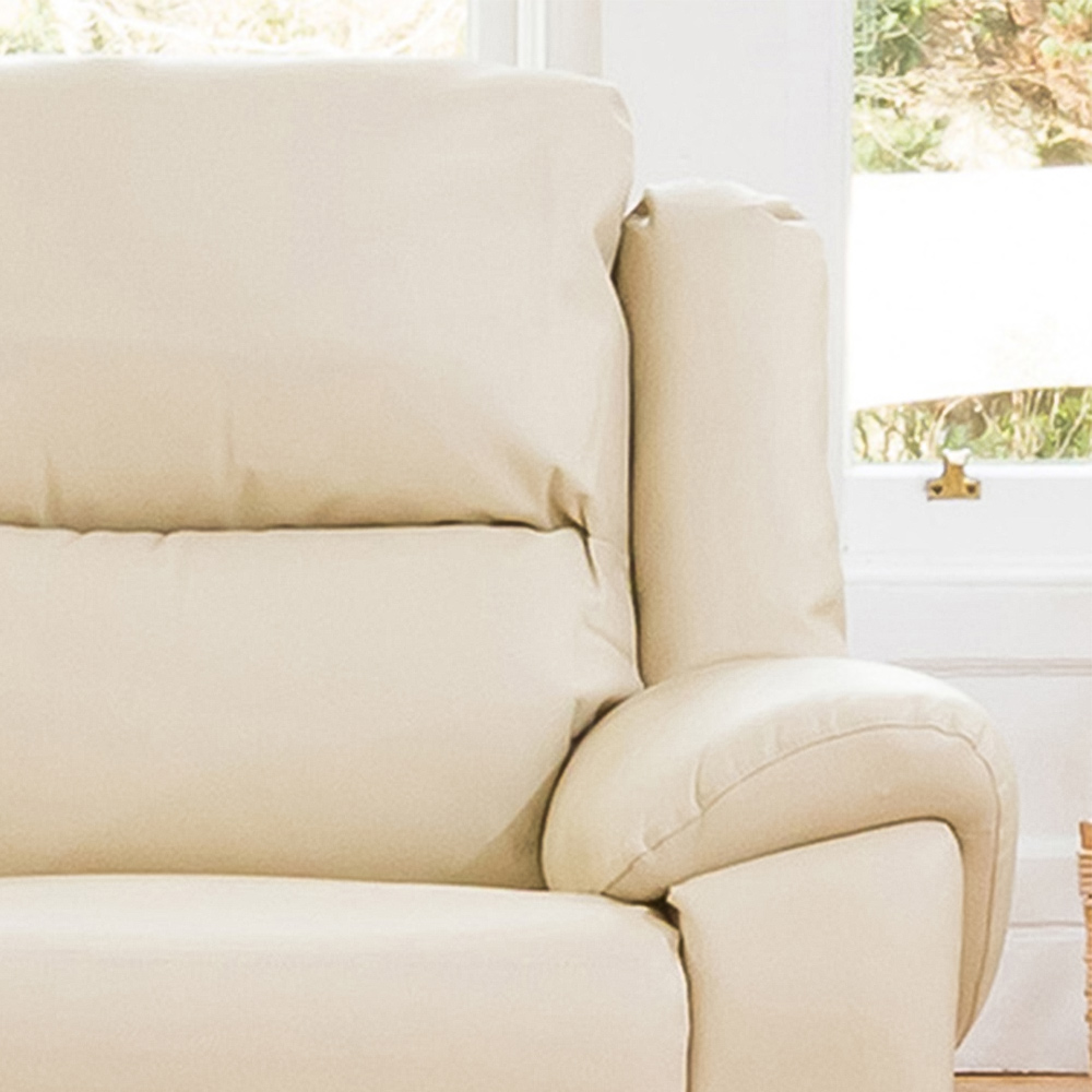 Brookhaven Cream Bonded Leather Electric Recliner Chair Image 3