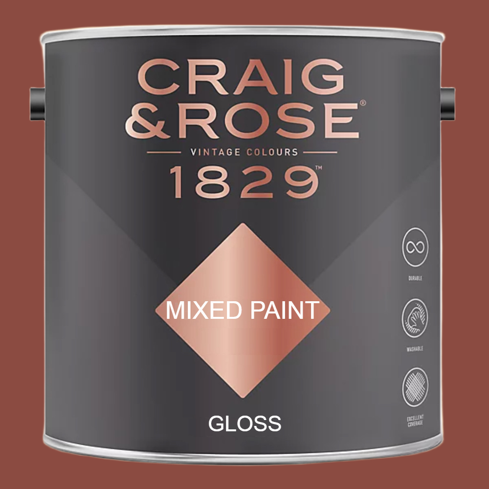 Craig & Rose 1829 Vintage Walls Wood and Metal Arabian Red Gloss Mixed Paint 2.5L Image 2