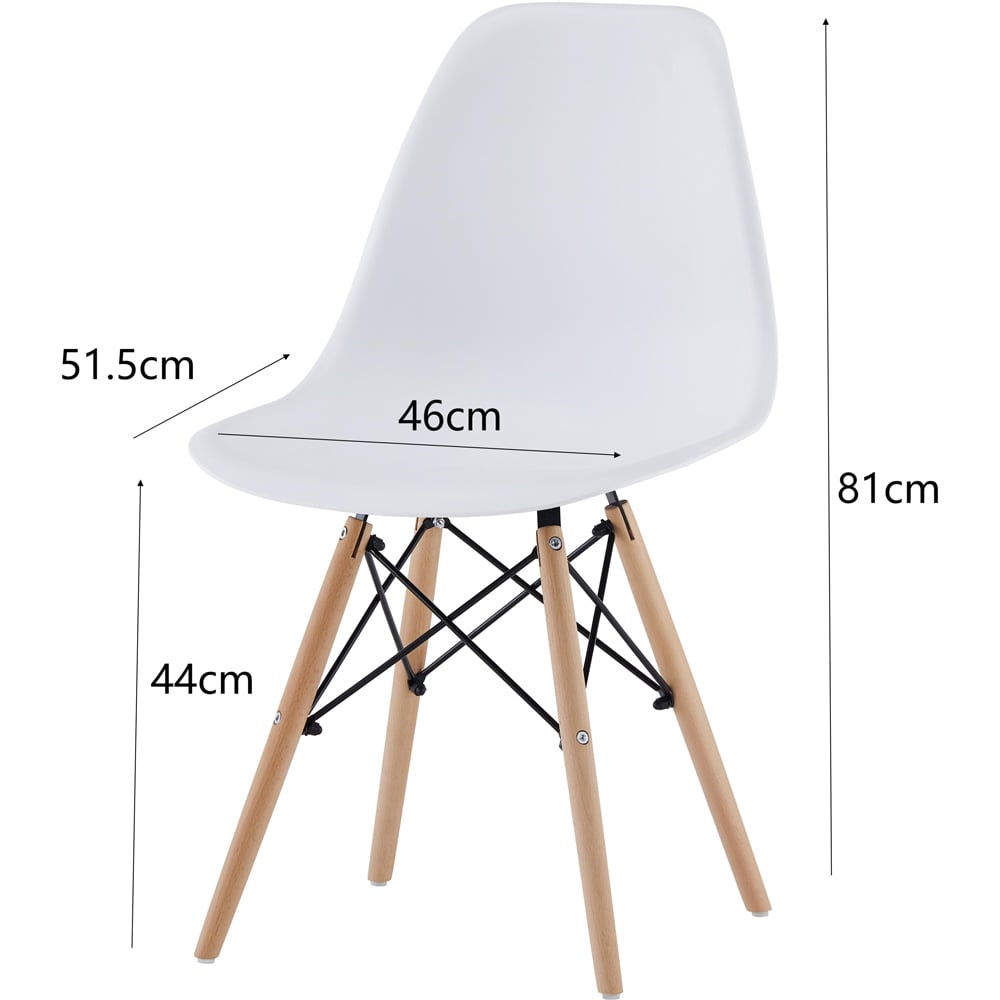 Comfy Living 4 Seater Metal Detailing Dining Set Oak and White Image 9