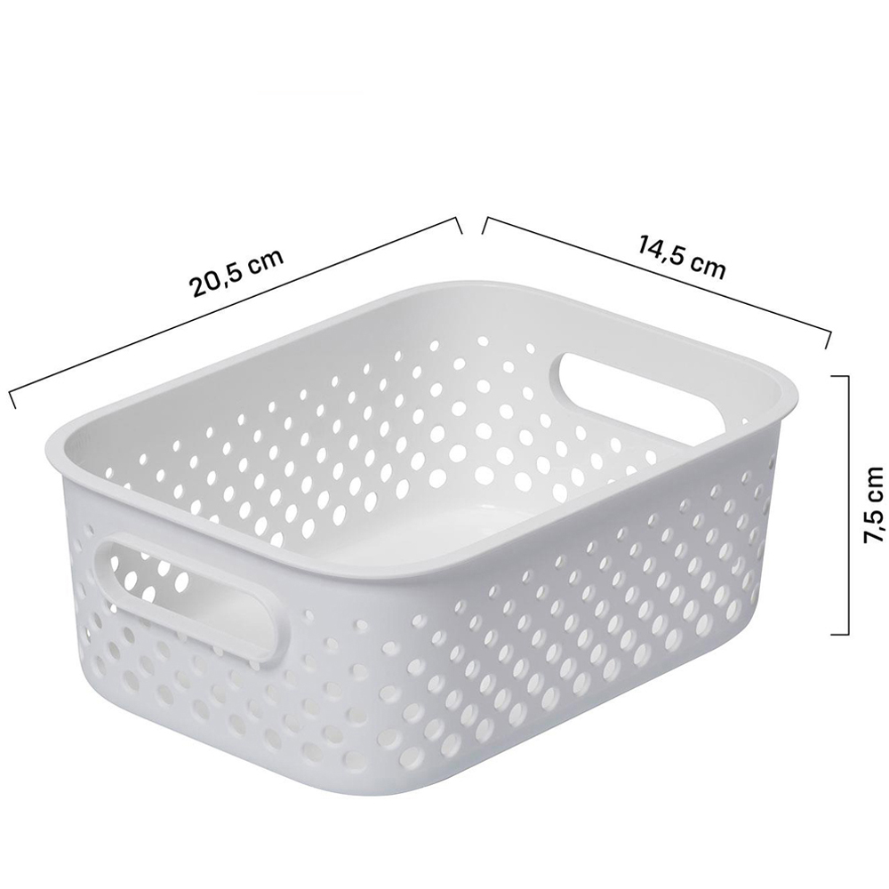SmartStore Essence White Small Storage Basket 1.6L 3 Pack Image 9