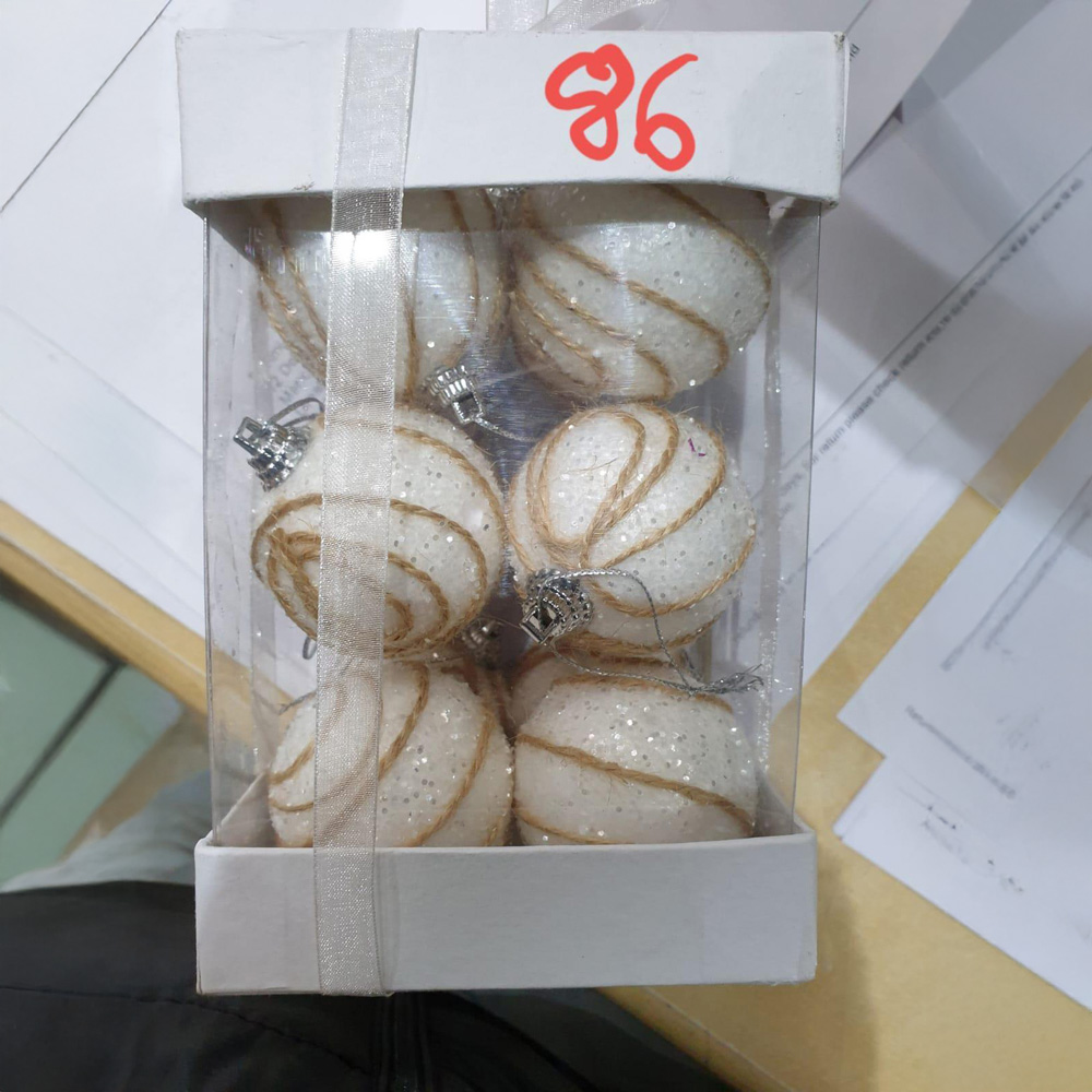 Shatchi Glitter Soft Foam Shatterproof Bauble 6 Pack Image 2