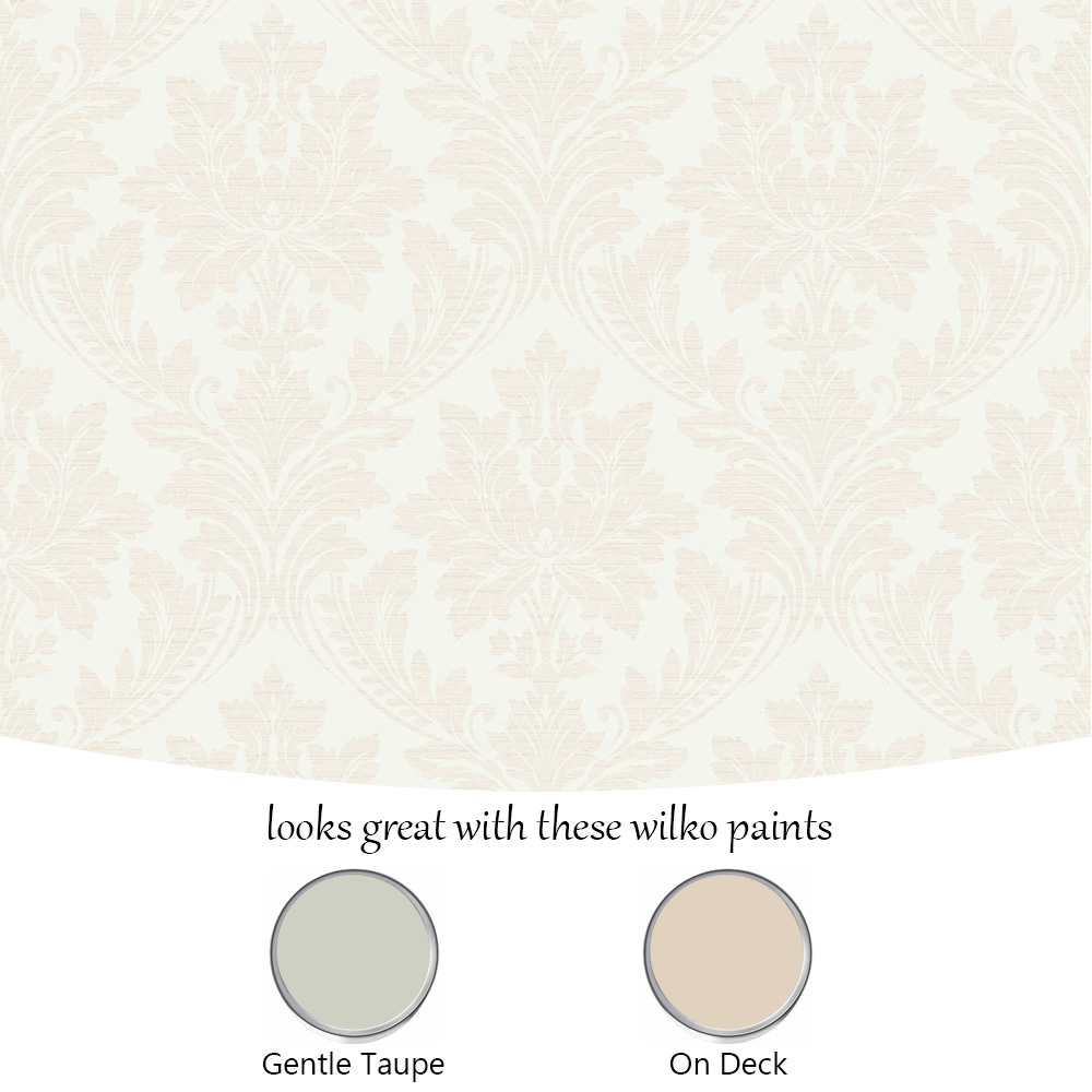 Grandeco Pattano Classical Luxury Damask Cream Wallpaper Image 4