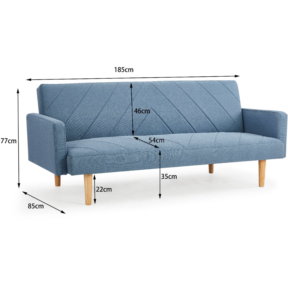Home Detail Ryan 2 Seater Blue Sofa Bed Image 8