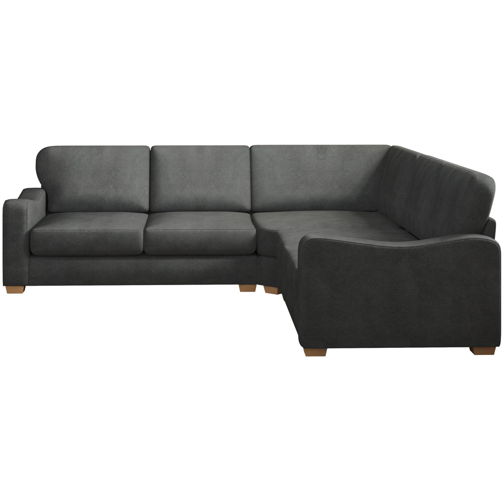 Theadford 4 Seater Steel Plush Velvet Fixed Back Corner Sofa Image 3