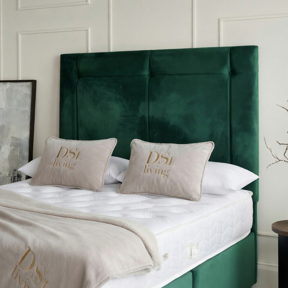 DS Living Kingsley Single Green Plush Divan Bed Image 2