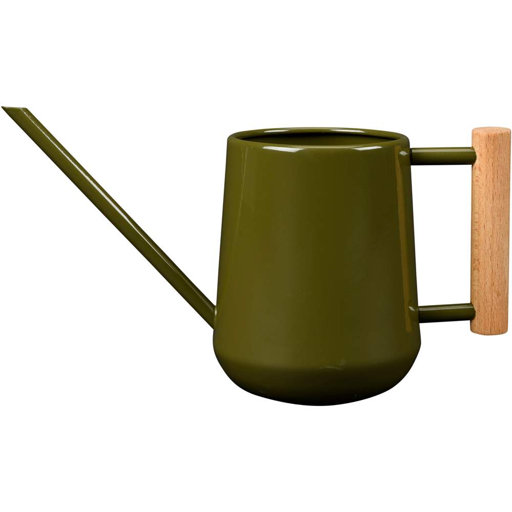 Burgon & Ball Olive Steel Indoor Watering Can with Beech Wood Handle 700ml Image 5