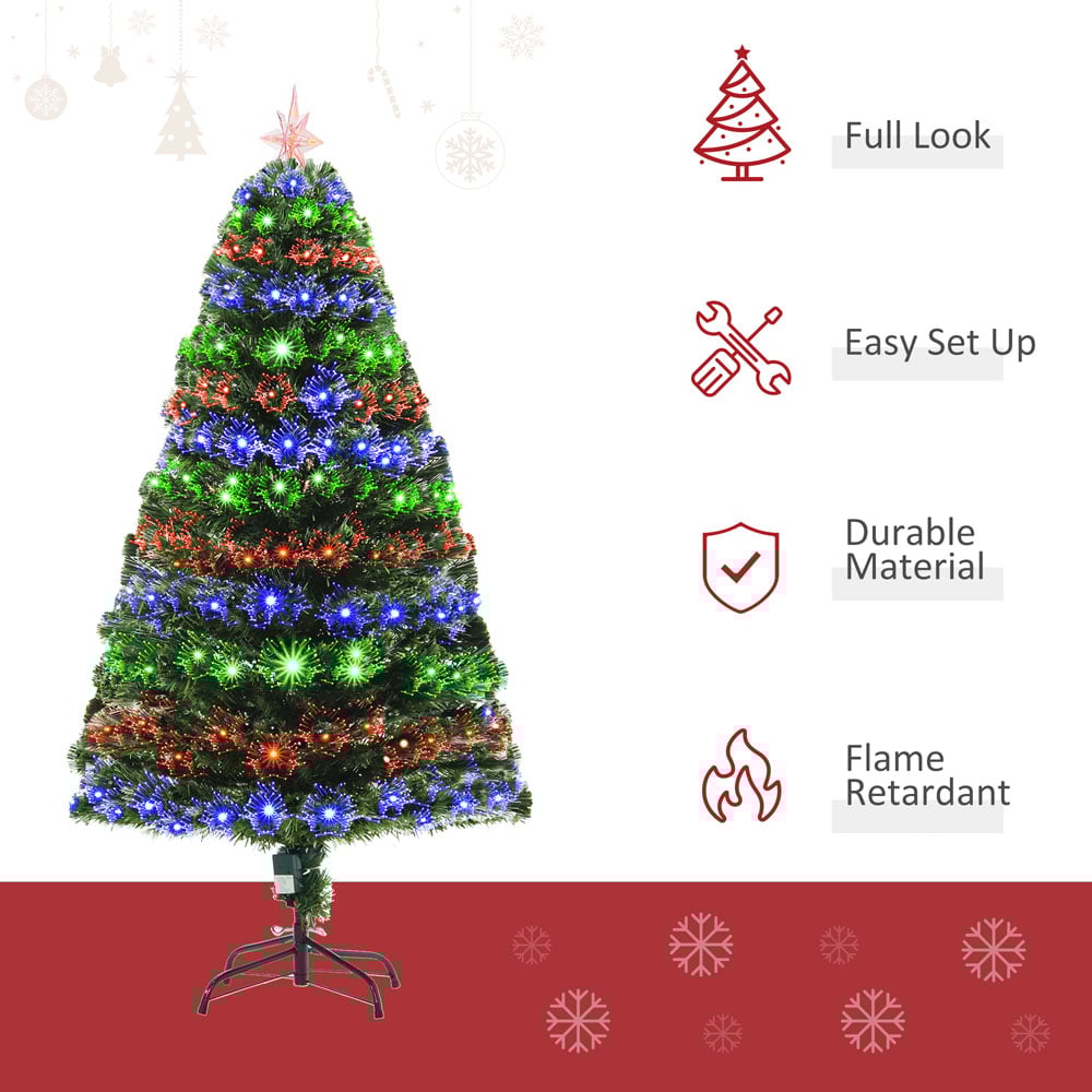 Everglow Multicolour Fiber Optic LED Green Artificial Christmas Tree 5ft Image 4