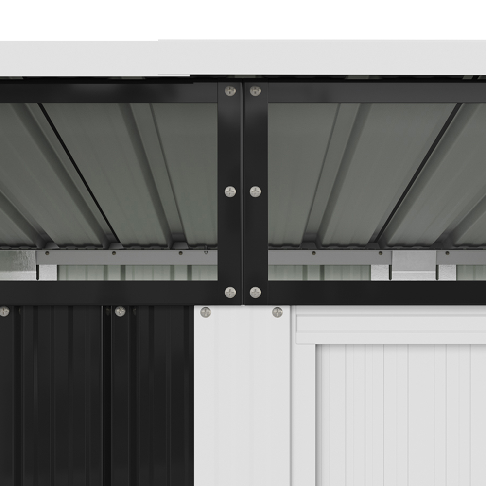 Living and Home 6 x 4ft Black Metal Pent Garden Storage Shed Image 4