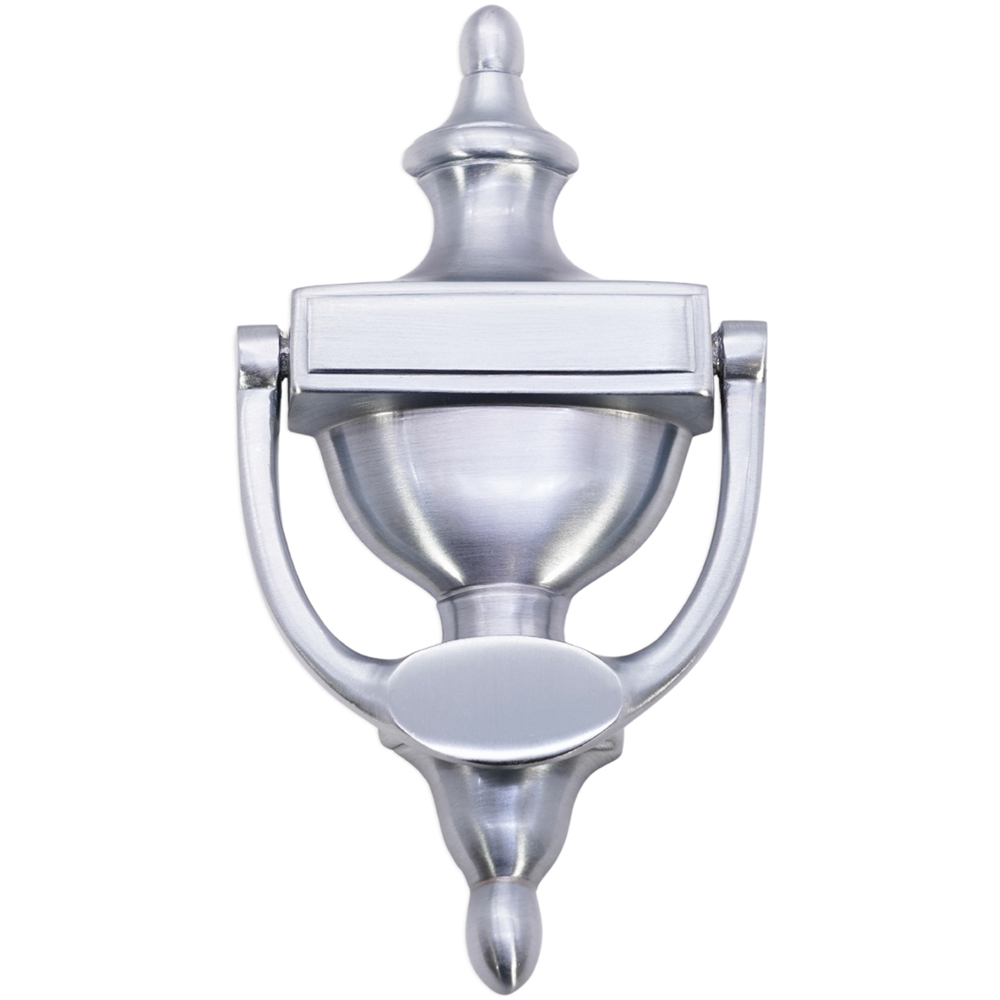 Spira Brass Satin Chrome Victorian Small Door Knocker Image 3