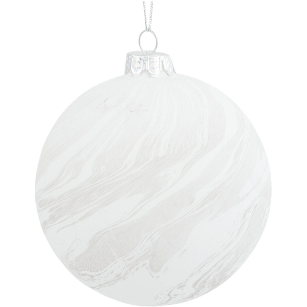 Matte Marbled Bauble White Image 1