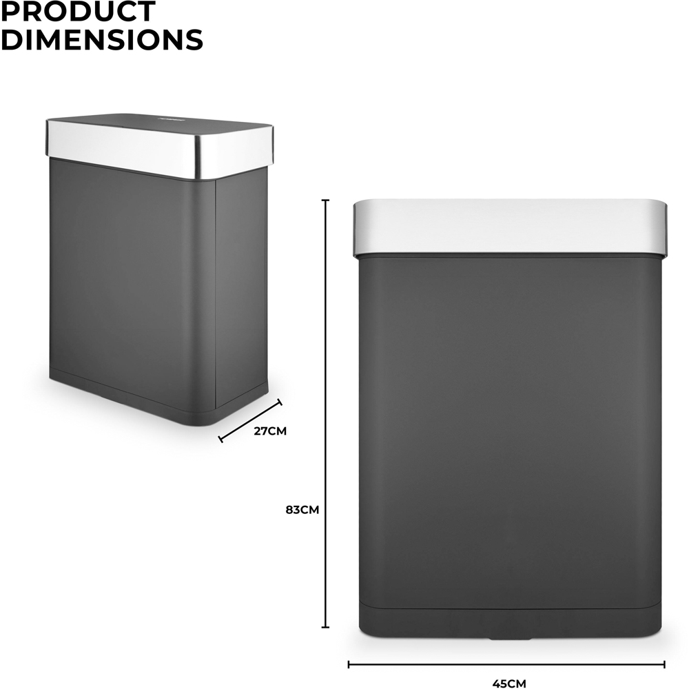 Tower Black Compact Sensor Bin 60L Image 9