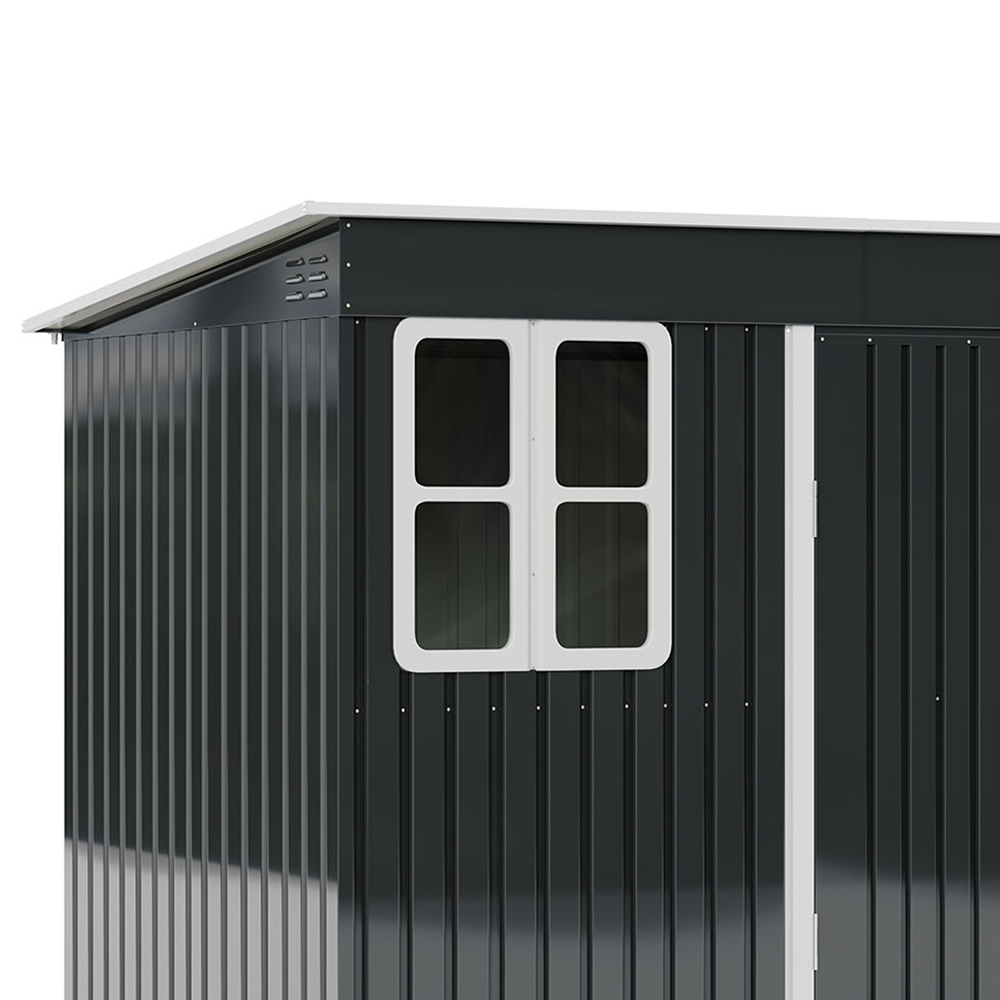 Living and Home 9 x 6ft Galvanised Metal Storage Shed with Vent Image 4
