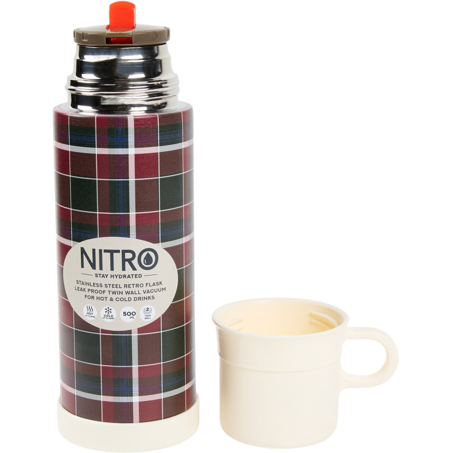 Nitro Stainless Steel Retro Flask Image 9