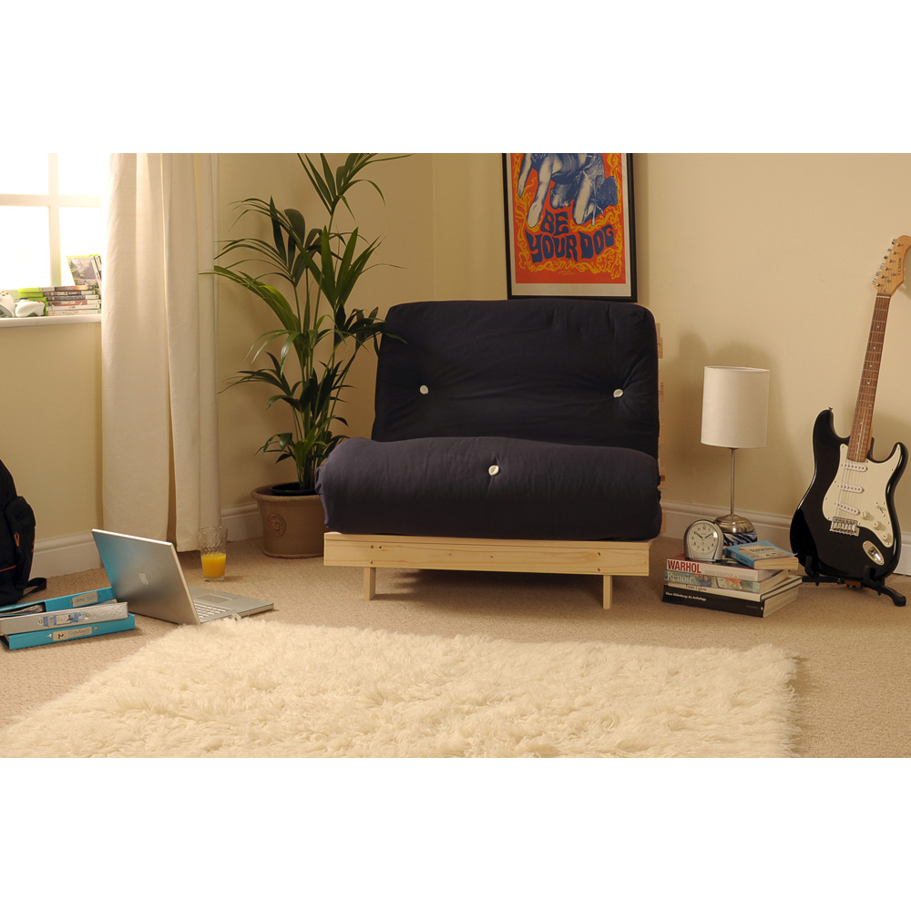 Brooklyn Single Sleeper Navy Futon Base and Mattress Image 3