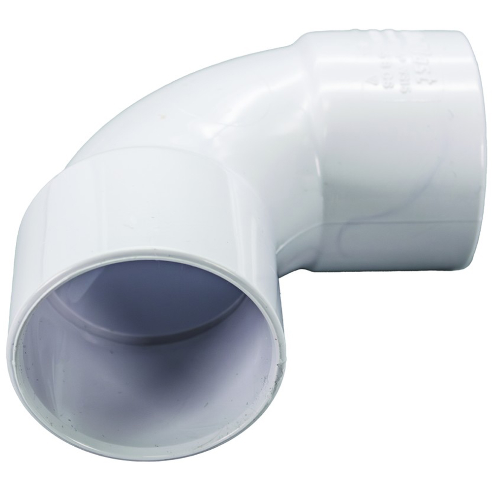 FloPlast Solvent Weld Waste 92.5 Degree Swept Bend White 40mm Image 2