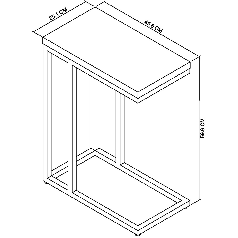 Bentley Designs Renzo C Shape Zinc and Dark Grey Sofa Table Image 5