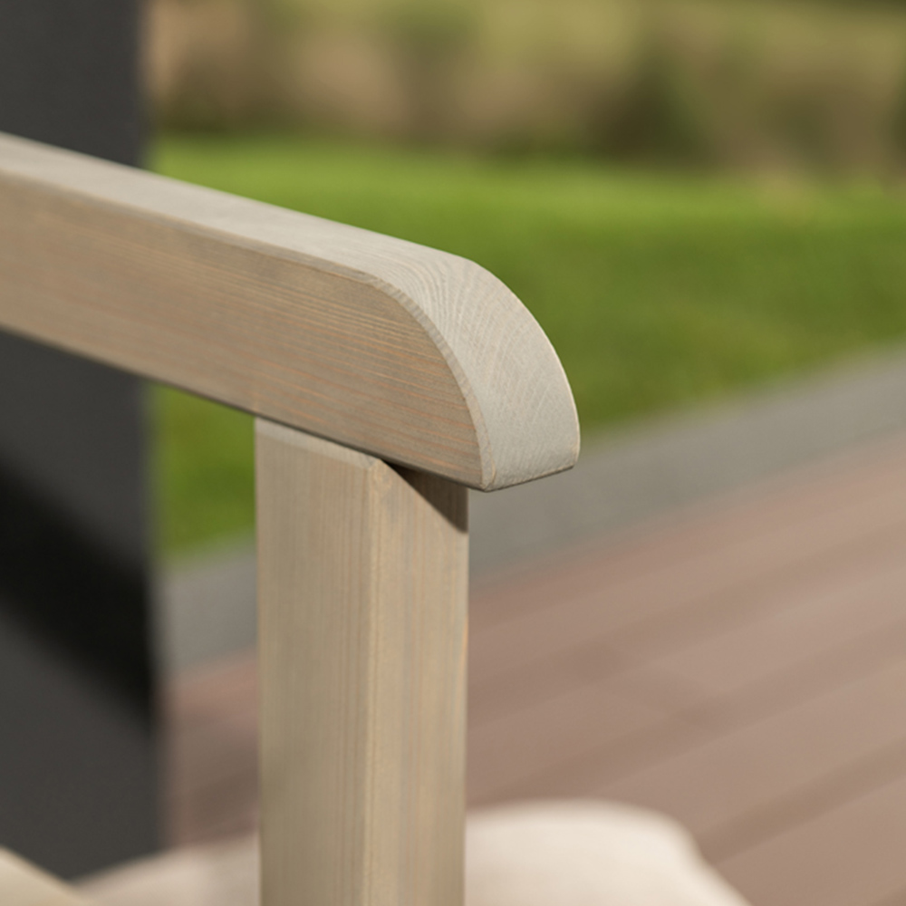 AMATA Ungurs Grey Wooden Garden Chair Image 4