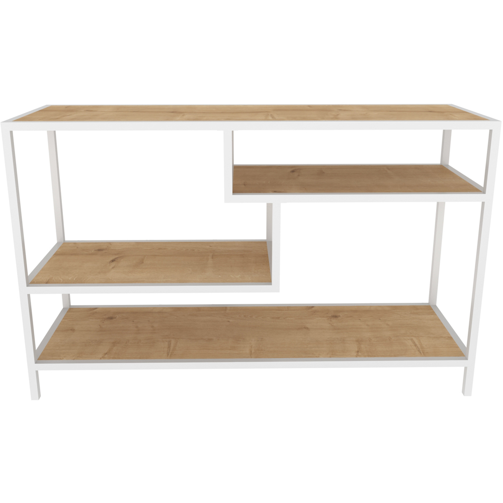 Decorotika Robins Industrial White and Oak TV Stand Image 2