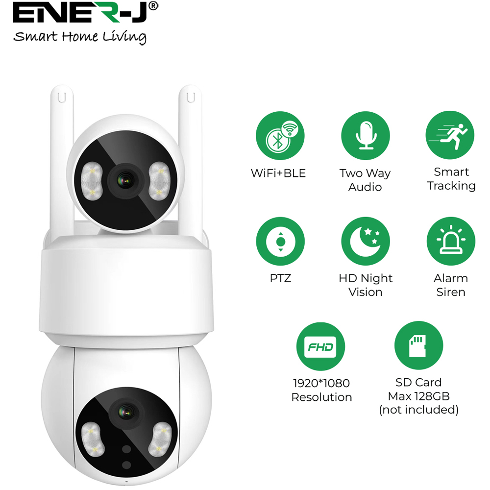 Ener-J White Dual Lens Smart WiFi Outdoor IP Dome Camera Image 2