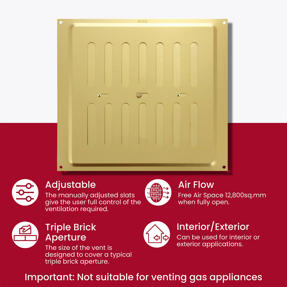 Select Gold Adjustable Air Vent 9 x 9 inch Image 3