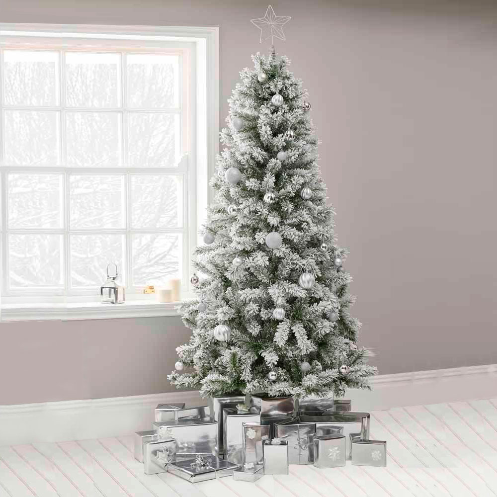 wilko Snow Flocked Half Artificial Christmas Tree 7ft Image 2