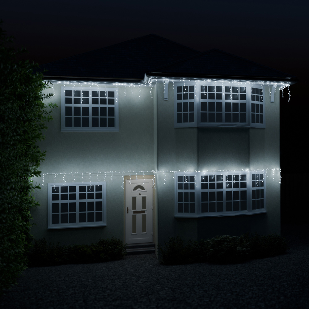 The Christmas Centre 924 Twinkling LED White Cable Icicle Light 39.45m Image 5