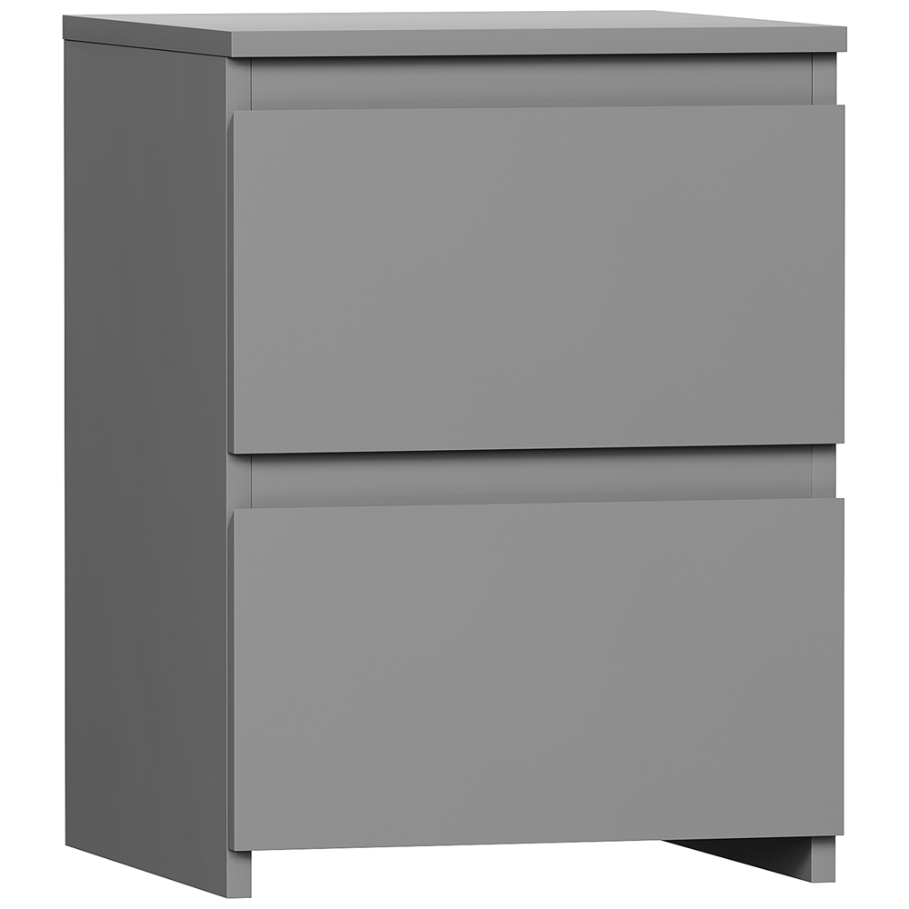 Vida Designs Denver 2 Drawer Grey Bedside Table Image 2