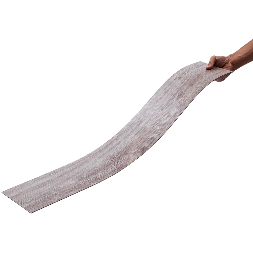 Living and Home Greyish Beige Rustic Wood Grain Rectangle PVC Flooring Self Adhesive 36 Pack Image 5