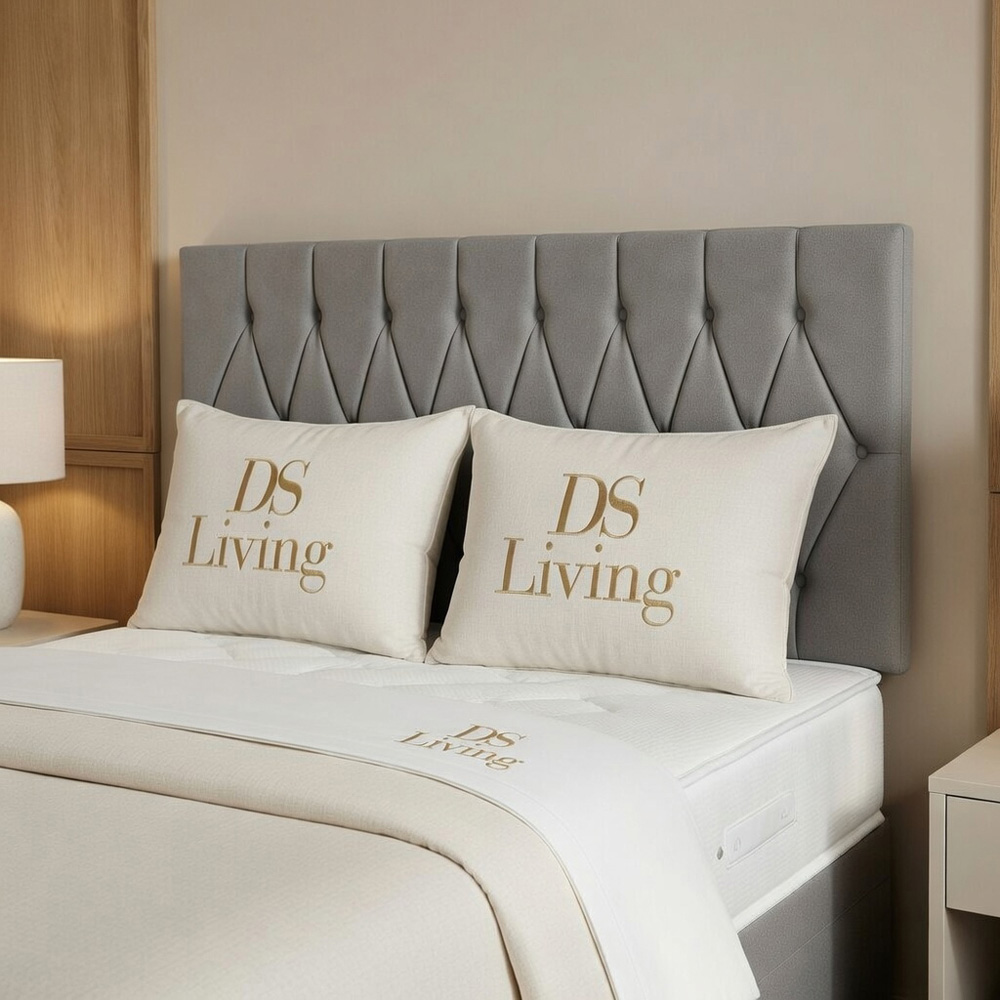 DS Living Diamond Single Silver Upholstered Divan Bed Image 2