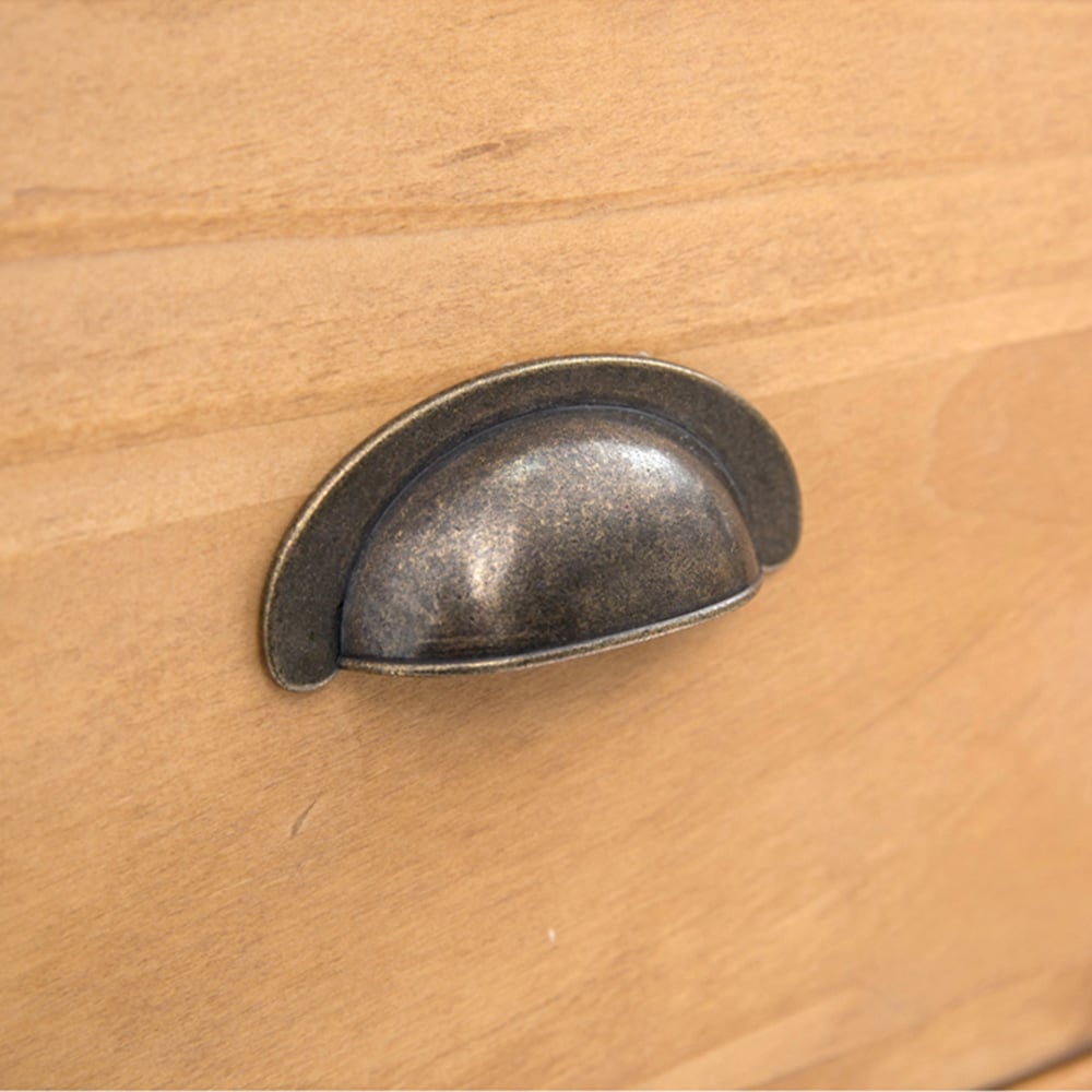 Cabinet Bits Lugo 5 Drawer Brown Brass Cup Handle Chest of Drawers Image 7