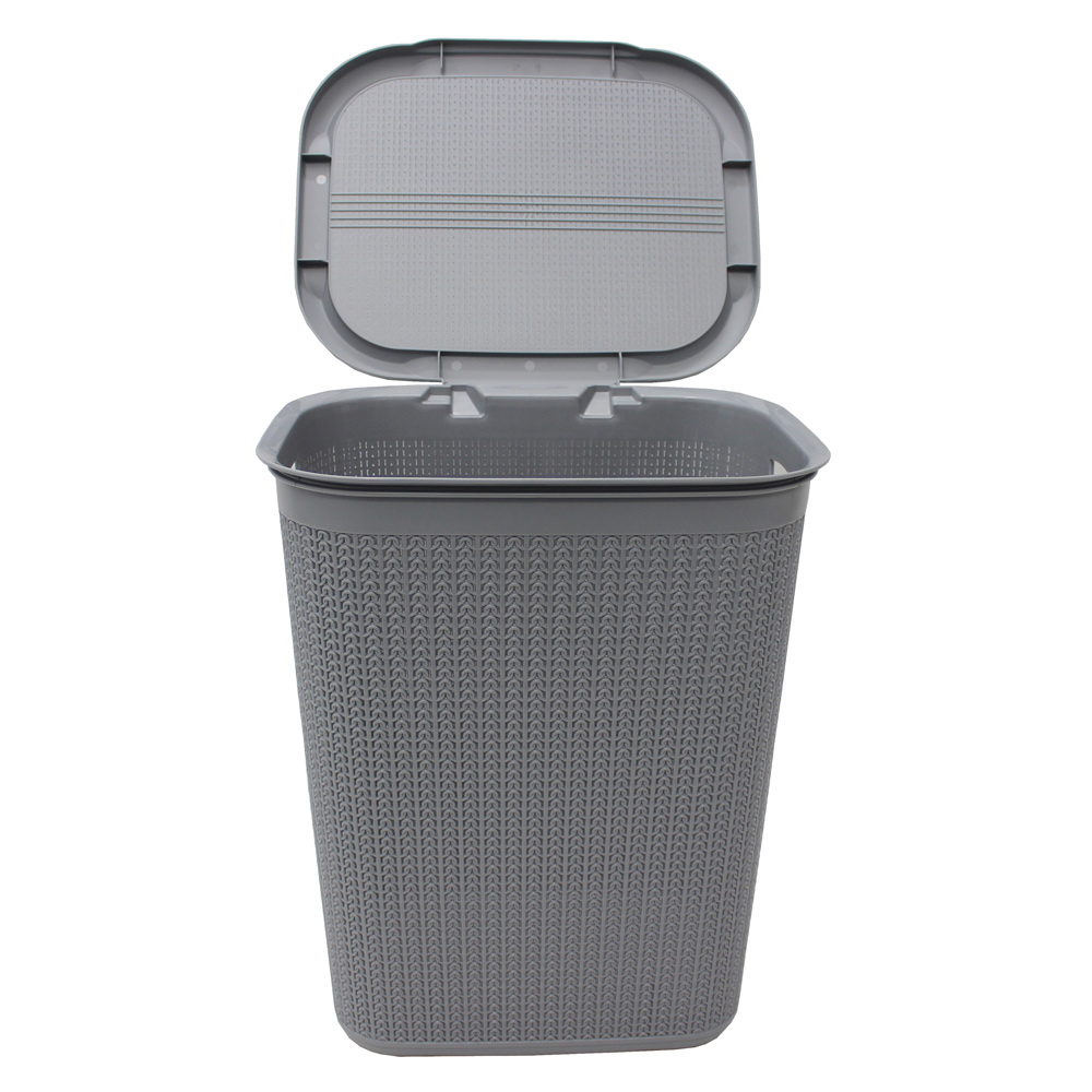 JVL Loop Grey Laundry Basket Grey 50L Image 3
