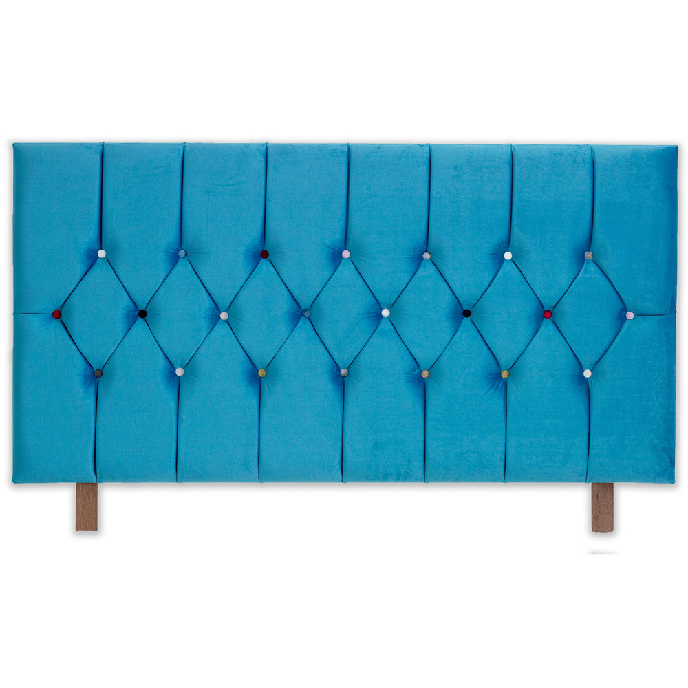 Aspire Furniture Catherine Lansfield Boutique Small Double Teal Brushed Velvet Headboard Image 2