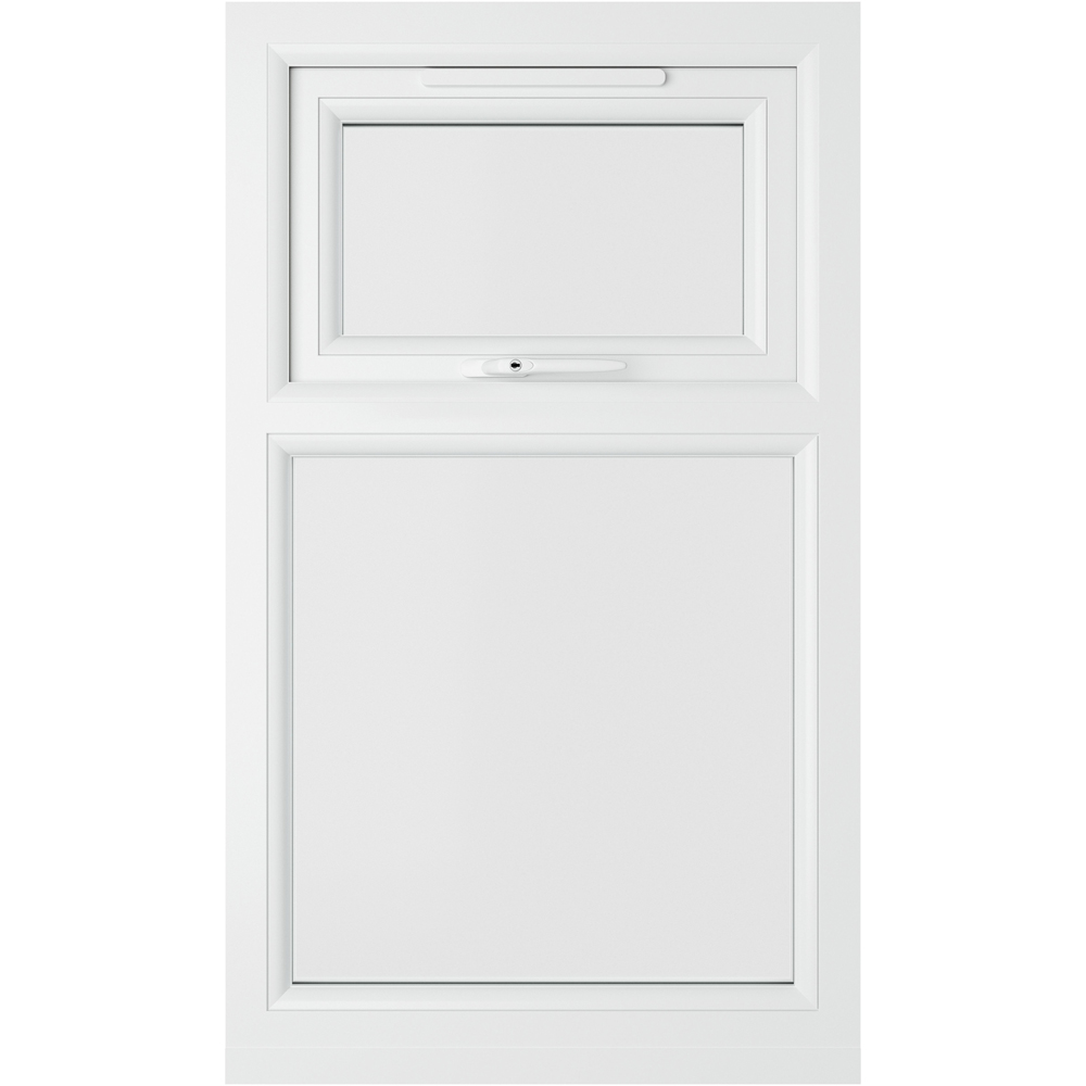 Crystal uPVC Double Glazed Window Top Hung Over Fixed Light White Clear Glass 610x1115mm Image 2