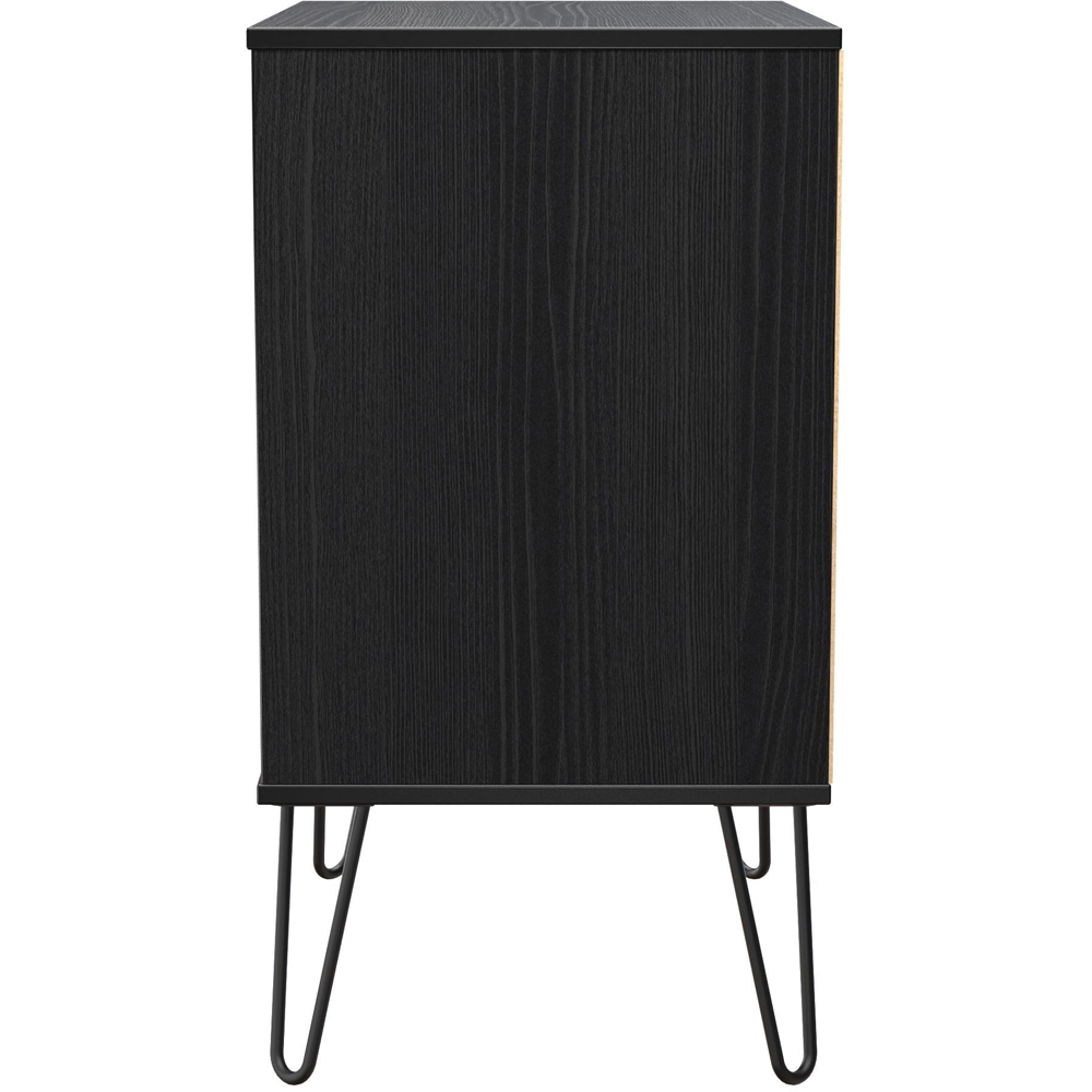 Crowndale Harlequin 3 Drawer Black Ash Midi Chest of Drawers Ready Assembled Image 4