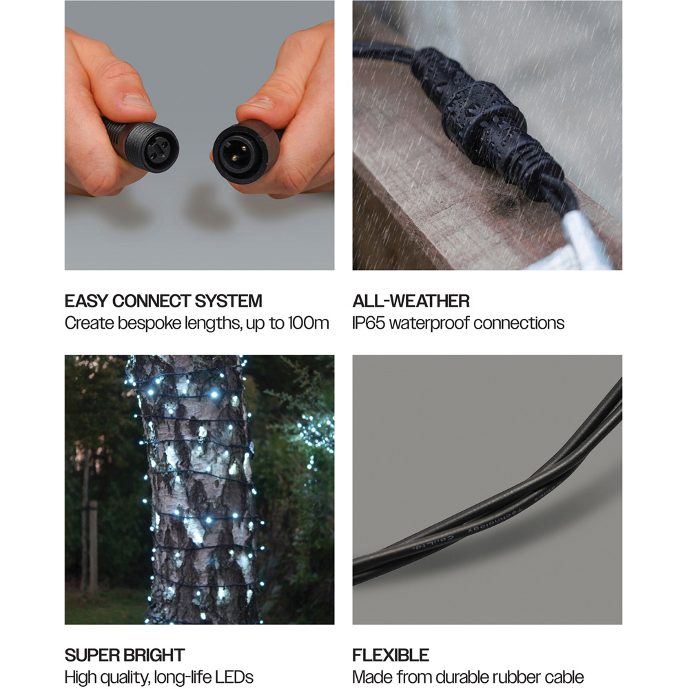 Eagle Connect Cool White LED Black String Light 10m Image 4