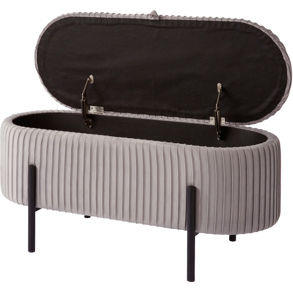 GFW Cairo Grey Small Storage Ottoman Image 4
