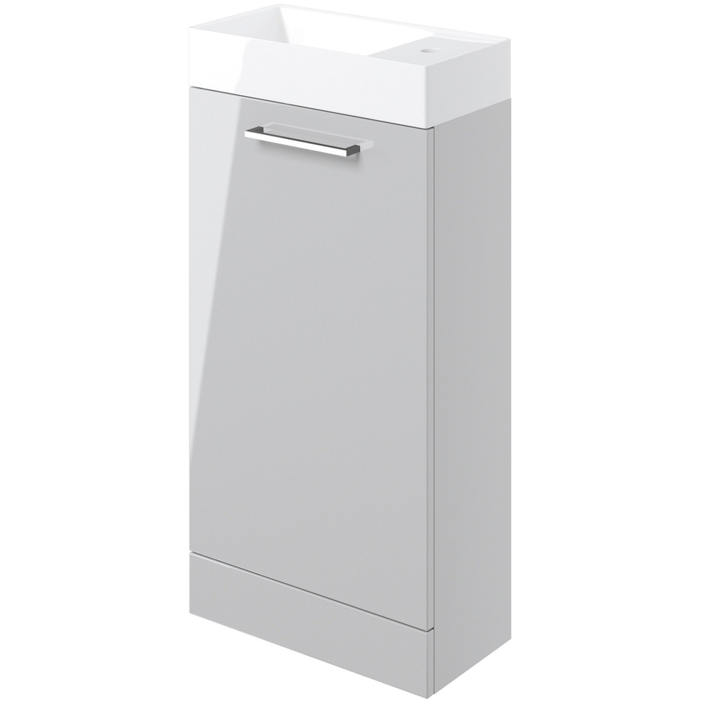 Bathstore Milford Single Door Grey Floor Standing Basin Unit 410mm Image 3