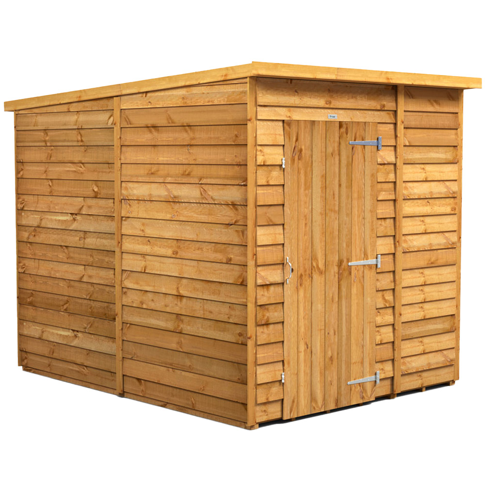 Power 6 x 8ft Overlap Pent Garden Shed Image 1