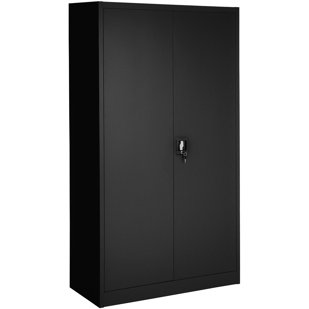 Tectake 5 Shelf Black Lockable Filing Cabinet Set of 2 Image 2