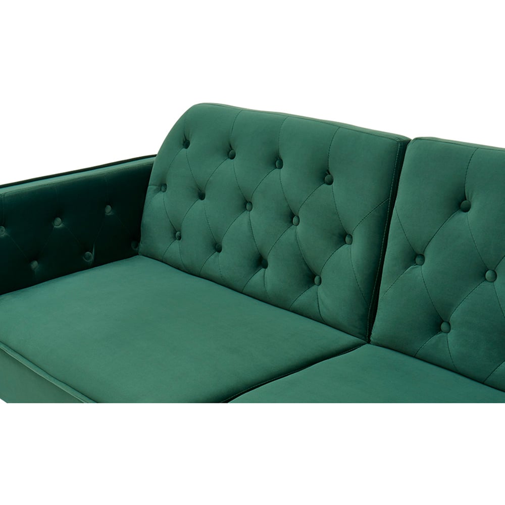 Home Detail Whitby Double Sleeper Dark Green Velvet Sofa Bed Image 8