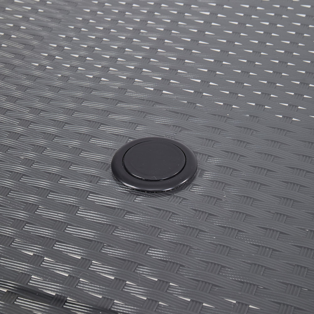 Living and Home Garden Rattan Rectangular Table with Tempered Glass Top Image 3