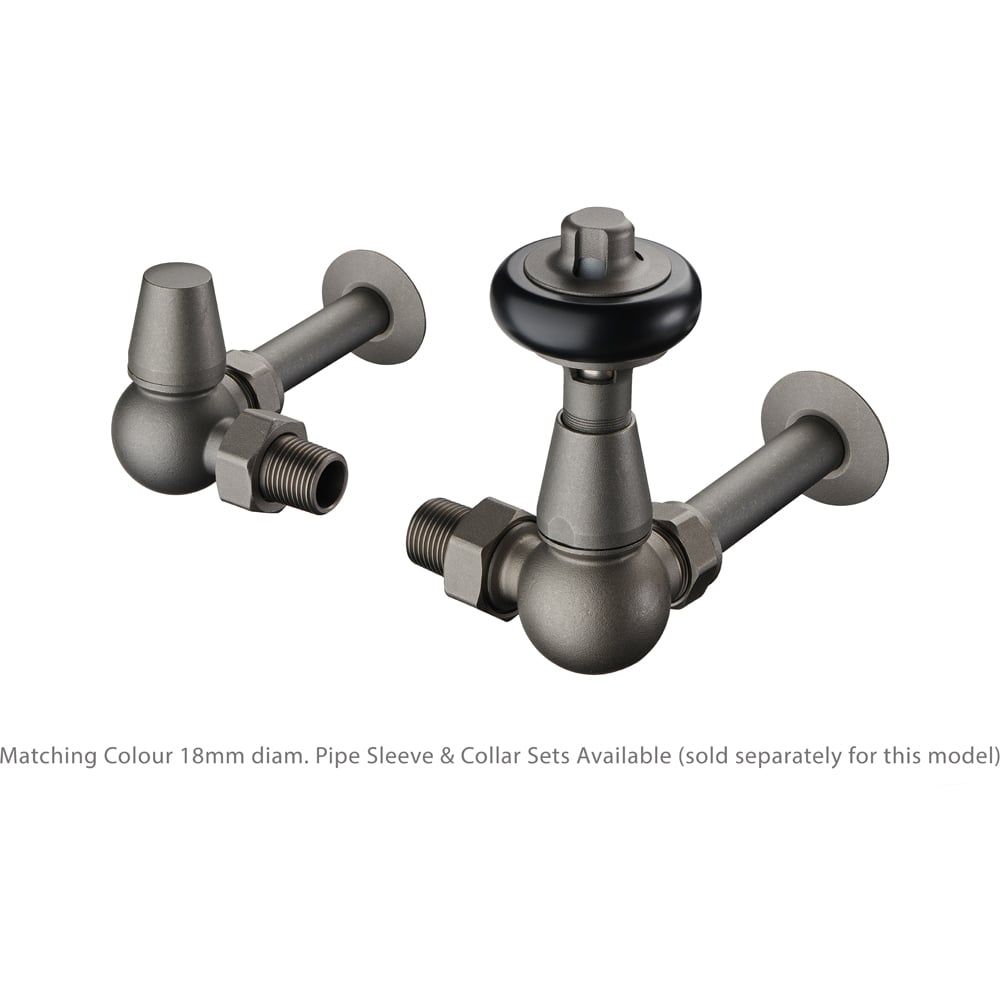 Terma Traditional Pewter Brass 3 Axis Thermostatic Radiator Valve and Lockshield Set Image 4