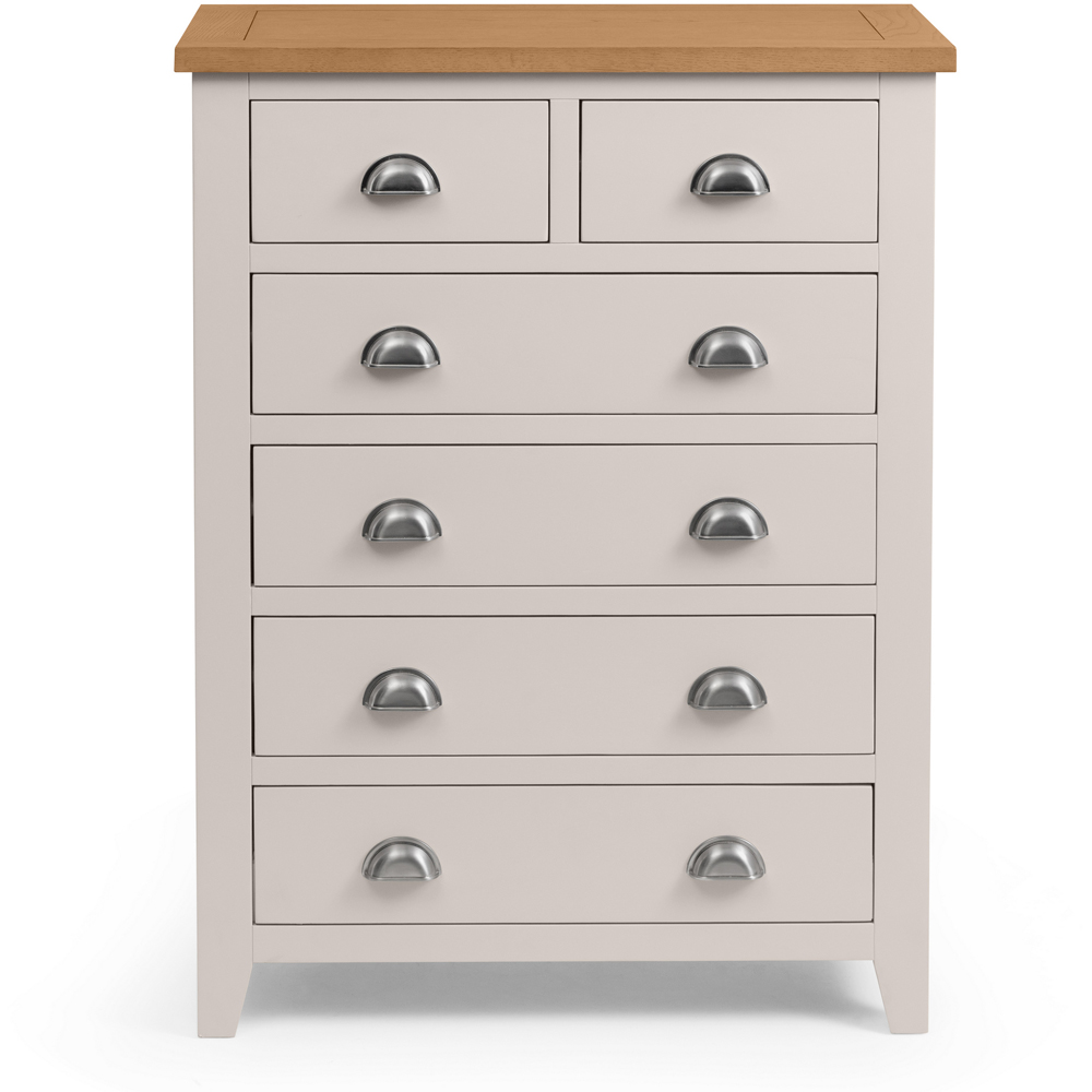 Julian Bowen Richmond 6 Drawer Grey and Oak Chest of Drawers Image 3