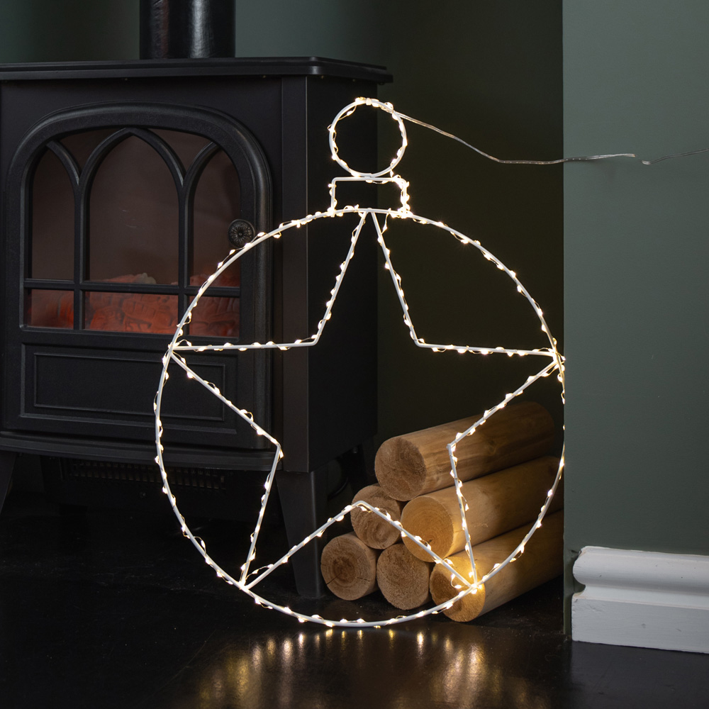 Samuel Alexander Warm White LED Light Up Star Bauble Hanging Christmas Decoration Image 5