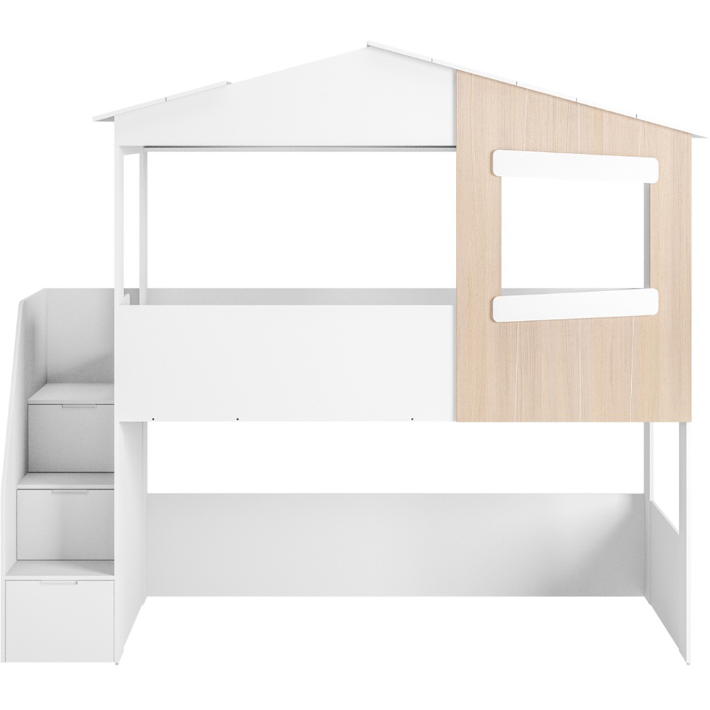 Flair Dreamland White and Oak Play House Staircase Mid Sleeper Image 3