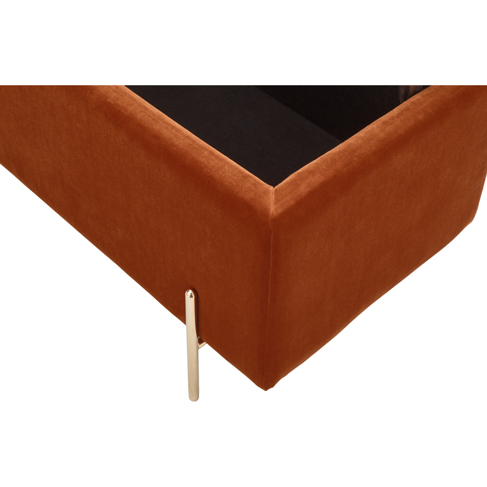 GFW Mystica Russet Velvet Ottoman Storage Bench Image 7
