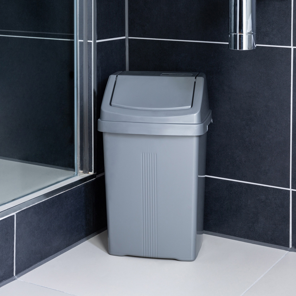 Wham Casa 8L Swing Bin Silver Image 2