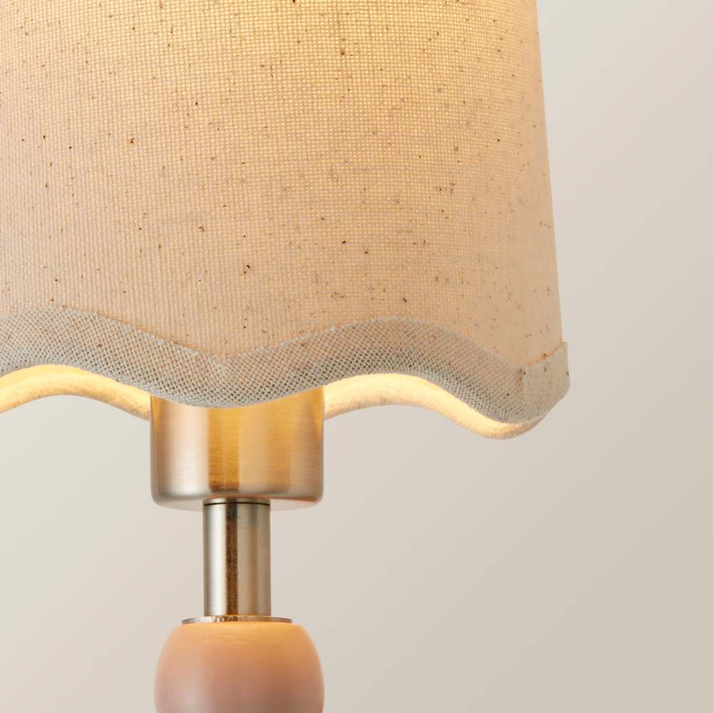 ValueLights Scallop Shade Rose Pink Bobbin LED Wall Light with Bulb Image 5